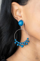 Paparazzi Cabaret Charm - Blue Clip-On Earrings