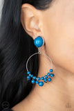 Paparazzi Cabaret Charm - Blue Clip-On Earrings