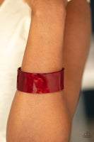 Paparazzi Glaze Over - Red Bracelet