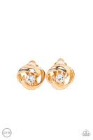 Paparazzi Girl Whirl - Gold Clip-On Earrings