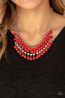 Paparazzi Jubilant Jingle - Red Necklace