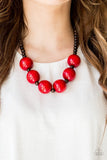 Paparazzi Oh My Miami - Red Wood Necklace